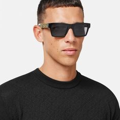 Versace Ve4445 Gb1/87 Sunglasses Black Gold Dark Grey Square Unisex Brand: Versace Collection 2023 Model: Ve4445 Color Code: Gb1/87 Gender: Men/Unisex Frame Color: Black Gold Lens Color: Dark Grey Lens Material: Polyamide Frame Shape: Square Frame Style: Full-Rim Frame Material: Molded Plastic Size: 54x19x145 100% Uv Protection. Made In Italy. Full Retail Package With All Accessories: Case, Cloth And All Paperwork. 100% Authentic! Designer Black Shield Sunglasses With Square Frame, Designer Black Sunglasses With Uva Protection, Luxury Black Wayfarer Sunglasses, Designer Black Square Frame Sunglasses, Yellow Sunglasses, Versace Gold, Grey Sunglasses, Versace Collection, Versace Accessories