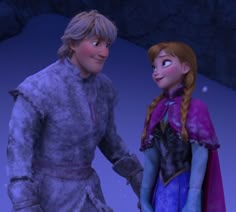 two animated characters standing next to each other