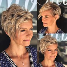 Long Curly Pixie Kathleen Robertson Short Hair, Long Shag Pixie Haircut, Short Hair Styles 2023 Trends, Feminine Pixie Haircut Round Faces, 2023 Pixie, Pixie Bobs, Choppy Pixie Cut, Edgy Pixie Cuts, Pixie Bob Haircut