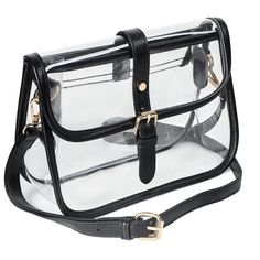 PRICES MAY VARY. ✔STADIUM APPROVED SIZE: 24（L)*19(W)*10(H)cm/9.5*7.5*3.93 inch Weight: 8.8oz, clear saddle cross body bag meets clear bags policy(Stadium approved size is12x12x6in).This see through purse is roomy to fit for iPhone12 Pro Max, power bank, wallet, sun glasses,etc. It also can help sports fans pass the security check quickly. ✔EXQUISITE WORKMANSHIP: clear purses for women stadium is made of 1mm thick PVC and premium vegan leather trim. Exquisitely crafted clear saddle purses is very Stadium Concert, Saddle Crossbody Bag, Clear Stadium Bag, Saddle Bag Purse, Stadium Bag, Clear Purses, Pvc Fabric, Purse For Women, Clear Bags