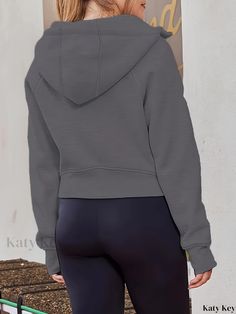 Katykey - Premium Womens Casual Long Sleeve Zip Up Hoodie: Cozy Sweatshirt for Fall & Winter Cozy Stretch Solid Hoodie, Comfy Winter Workout Sweatshirt, Cozy Sweatshirt For Winter Workouts, Gray Cozy Fit Activewear For Fall, Cozy Stretch Solid Color Sweatshirt, Gray Winter Workout Sweatshirt, Cozy Gray Activewear For Fall, Winter Workout Gray Sweatshirt, Gray Comfort Fit Activewear For Fall