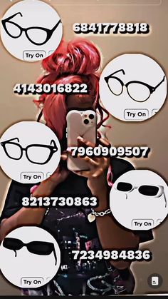 a woman with pink hair and glasses holding a cell phone in front of her face