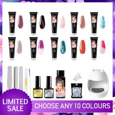 Houselny™- Perfect Your Nail Game with Professional Quality Poly Nail Gel, Black Nails With Glitter, Hard Gel Nails, Trendy Shades, Nail Pen, Gel Nails Diy, Polygel Nails, Uv Nails, Nail Forms