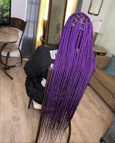 Purple Knotless Braids, Purple Knotless, Birthday Hairstyles, Feed In Braids Hairstyles, Feed In Braid, Human Virgin Hair, Hair Laid, Knotless Braids