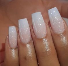 Stars Nails, Wedding Day Nails, Bridal Nails Designs, Wedding Nail Art Design, Ombre Acrylic Nails, Wedding Nails Design, Nail Art Wedding, Bride Nails