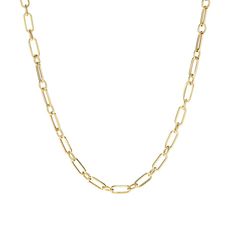 Featuring paperclip links that alternate with shorter oval links, this Viale18K Italian Gold necklace will add gorgeous golden gleam to any look. You'll love the compliments! The piece is crafted in 18K yellow gold with a polished finish that provides across-the-room gleam. Measuring 18", it safely secures with a lobster clasp. Pair the necklace with matching bracelet 206-435 to create a stunning coordinated style. Luxury Yellow Gold Paperclip Chain Necklace, Yellow Gold Paperclip Chain Necklace With Oval Links, Yellow Gold Oval Link Chain Necklace With Paperclip Chain, Classic Oval Paperclip Chain Necklace, Luxury Gold Chain Necklace With Paperclip Design, Yellow Gold Necklace With Paperclip Chain, Yellow Gold Oval Necklace With Paperclip Chain, Classic Yellow Gold Paperclip Chain Necklace, Elegant Yellow Gold Paperclip Chain Necklace