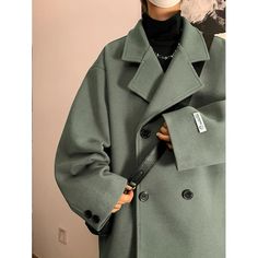 47737655525664|47737655558432|47737655591200|47737655623968 Fashion Trench Coat, Oversized Windbreaker, Wool Jackets, Streetwear Winter, Decoration Vintage, Black Streetwear, Wool Blend Coat, Style Korean, Season Autumn