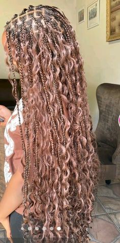 Pink Bohemian Braids, Pink Boho Braids, Pink Goddess Braids, Boho Braids, Pink Boho, Sweet Sixteen, Pretty Hairstyles, Dyed Hair