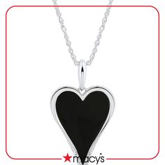 in stock Macy's Black Jewelry For Gift, Macy's Black Jewelry For Gifts, Macy's Black Jewelry Gift, Mother's Day Black Heart Pendant Jewelry, Mother's Day Black Heart Pendant Necklace, Black Necklace With Heart Charm For Mother's Day, Mother's Day Black Necklace With Heart Charm, Mother's Day Black Necklaces With Heart Charm, Macy's Jewelry With Heart Charm