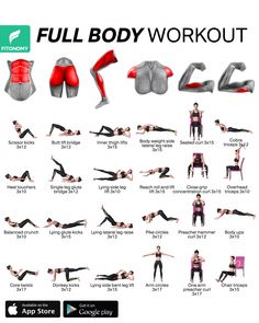 the full body workout is shown in this poster