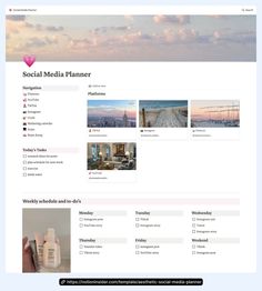 aesthetic notion template Sell Templates, Best Daily Planner, Calendar Schedule, Aesthetic Social Media, Daily Planner Printables Free, Daily Schedule Planner, Undated Daily Planner