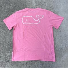 Vineyard Vines New Without Tags Pink Vineyard Vines T-Shirt Featuring The Iconic Whale Logo On Front And Back And A Pocket. Pink Washed Short Sleeve T-shirt, Pink Washed Crew Neck T-shirt, Pink Washed Cotton Tops, Pink Washed Cotton Top, Pink Washed Graphic Tee T-shirt, Pink Washed Graphic Tee, Pink Soft-washed T-shirt With Crew Neck, Preppy T Shirts, Dance Christmas