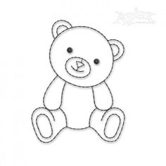 a teddy bear cut out with the outlines on it's face and eyes