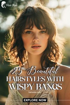 Add a touch of elegance with hairstyles featuring wispy bangs. Soft and chic! Bangs With Shoulder Length Hair, Whispy Curtains Bangs, Style Front Bangs, Curtains Bangs, Front Bangs