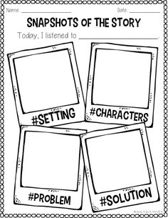 four snapshots of the story for students to use in their writing and reading skills