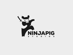 the logo for ninja studio, which has an image of a panda holding a baseball bat