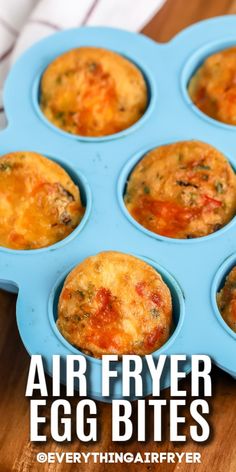 an air fryer egg bites recipe in a muffin tin