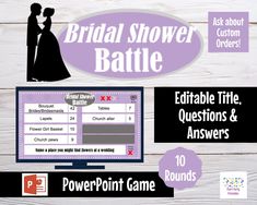 the bridal shower game is available for kids and adults to play on their computer