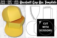 the baseball cap box template is cut and ready to be used for sewing or paper crafts