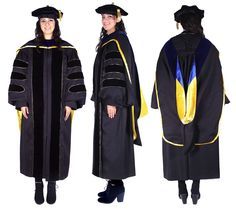 Doctoral Regalia set for PhD graduates. Official design PhD Gown, Hood, and Cap made of premium material and detailed tailoring.