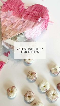 valentine's day treat idea for littles with pink and white sprinkles