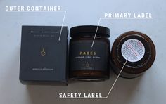 the contents of a candle are labeled