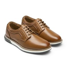 Give your little guy a handsome look. Our classic oxfords for boys feature a smooth synthetic leather with a toe cap, bringing a sophisticated touch. Grab a pair of minimalist BURUDANI boys oxfords as a nice gift this season. Let your little ones achieve a polished style for any formal or casual events. Size: 6.  Color: Brown.  Gender: male.  Age Group: kids. Formal Dress Shoes, Polished Style, Synthetic Leather, Boys Shoes, Formal Dress, Kid Shoes, Size 13, Kids Shoes, Clothing And Shoes