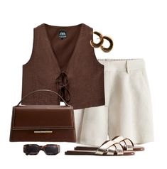 Frühling Outfits, Eurotrip Outfits, Hm Outfits, Brown Waistcoat, Looks Pinterest, Casual Day Outfits, Mood Board Fashion, Casual Chic Outfit, Looks Chic