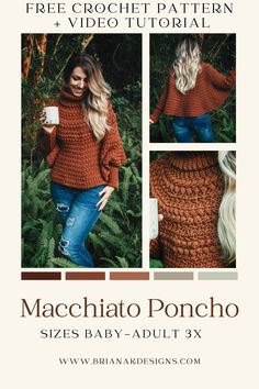 the free crochet pattern for this sweater is available in sizes baby - adult 3x