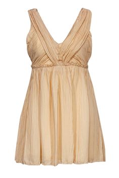 Current Boutique-Rag & Bone - Peach Pintuck Silk Fit & Flare Dress Sz 2 Apricot Evening Dress For Summer, Spring Evening Dress In Apricot, Beige Pleated Bodice Summer Dress, Spring Silk Mini Dress With Ruched Bodice, Summer Silk Mini Dress With Ruched Bodice, Feminine Peach Silk Dress, Elegant Peach Daywear Dress, Elegant Peach Dress For Daywear, Beige Ruched Bodice Dress For Summer