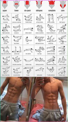 an image of a man doing exercises on his stomach and back, with the instructions below