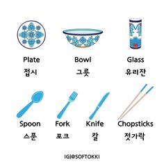 there are many different types of objects in the picture, including chopsticks and spoons