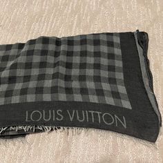 Reposhing This Item I Purchased From @Lgraham28. Loved It, But Ready To Rotate For Something New. The Scarf Is Missing A Tag. Questions? Leave A Comment Below! Louis Vuitton Black Scarf, Louis Vuitton Accessories, Shawl Scarf, Scarf Shawl, Something New, Scarf Wrap, Shawl, Black And Grey, Louis Vuitton