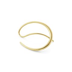 A contemporary version of the classic gold hoop, one that will never go out of style! The Offspring hoop earring is both light and delicate, and it brings something truly emotional to your everyday. The Offspring collection was created by American designer Jacqueline Rabun, and it is inspired by the unbreakable bond and unconditional love that exists between a mother and child. The egg shape symbolises birth and the promise a new life holds. The double loop Offspring hoop is expertly crafted fro Elegant Hoop Ear Cuff With Ear Wire, Elegant Hoop Ear Cuff For Everyday, Elegant Everyday Hoop Ear Cuff, Elegant Single Hoop Ear Cuff, Elegant Small Hoop Ear Cuff With Ear Wire, Modern Yellow Gold Ear Cuff For Everyday, Elegant Small Hoop Yellow Gold Ear Cuff, Minimalist Yellow Gold Hoop Wrap Earrings, Elegant Yellow Gold Small Hoop Ear Cuff