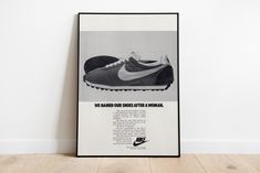 DESCRIPTION Vintage Nike  magazine advertisment  Quality poster printed professionally.   Retro Nike  woman sneakers ad NIKE LD 1000 NIKE DAYBREAK NIKE CORTEZ NIKE WAFFLE RACER NIKE OREGON WAFFLE NIKE ELITE SHIPPING All posters are  carefully shipped in tubes in 1-2 business days Please don't hesitate to ask if you have any questions or inquiries. *Frame not included Nike Retro Sneakers, Nike Magazine, Daybreak Nike, Sneakers Poster, Cortez Nike, Motorcycle Wall Art, Nike Daybreak, Nike Woman, Nike Waffle Racer