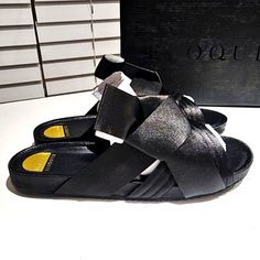 Make A Style Statement When You Slip On These Oh So Chic Slides From Eloquii. Black Fabric Upper Rubber Bottom With Traction 10w Slide On Comes New In Box! Slide On, Style Statement, Wide Bands, Slide Sandals, Black Fabric, Slides, Slip On, Size 10, Sandals