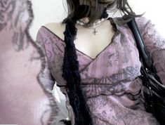 whimsigoth purple aesthetic violet purple lilac purple light purple aesthetic Soft Whimsigoth, Grunge Style, Gyaru, Looks Style, Dream Clothes, Fashion Poses, Fashion Killa, Look Fashion