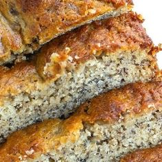 slices of banana bread stacked on top of each other