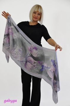 Hand painting silk scarf/Painting silk scarf/Floral silk by GABYGA Artistic Silk Scarves For Weddings, Artistic Silk Scarves For Wedding, Handmade Silk Scarves, Handmade Silk Elegant Scarves, Silk Shawl Scarf, Handmade Elegant Silk Scarves, Elegant Handmade Silk Scarves, Artistic Silk Wedding Scarves, Handmade Artful Silk Scarves