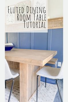 a dining room table and chairs with the text, how to build a floating dining room table