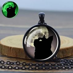 Beautiful Luminescent Black Cat Necklace Glows In The Dark Lk Cat Memorial Jewelry, Black Cat Necklace, Jewelry Beautiful, Cat Memorial, Cat Necklace, Memorial Jewelry, Boutique Jewelry, Ladies Boutique, In The Dark