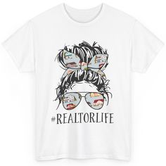 Realtor Life Messy Bun Real Estate Agent Housing Investment Classic Unisex T-Shirt Realtor Life, Real Estate Gifts, Realtor Gifts, Home T Shirts, Messy Bun, For Real, Estate Agent, Halloween Christmas, Real Estate Agent