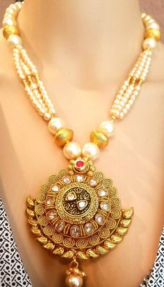 Check out this item in my Etsy shop https://www.etsy.com/listing/715776379/gold-necklace-indian-jewelry-indian Gold Pearl Necklace With Intricate Design For Diwali, Diwali Gold Pearl Necklace With Intricate Design, Yellow Gold Kundan Pendant Necklace For Wedding, Gold Bollywood Pearl Necklace For Festive Occasions, Traditional Gold Kundan Pearl Necklace, Traditional Kundan Gold Pearl Necklace, Wedding Yellow Gold Kundan Pendant Necklace, Gold Kundan Pearl Pendant Necklace, Gold Chandbali Pearl Necklace In Temple Jewelry Style