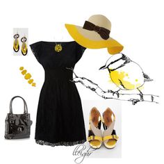 yellow, created by lleighr perfect Derby outfit Travel Kentucky, Tea Party Attire, Kentucky Derby Outfit, Kentucky Derby Fashion, Kentucky Derby Style, Derby Attire, Derby Fashion, Derby Outfits, Fab Dress