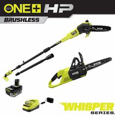 the one - hp brushless saw is shown with its attachments and cording