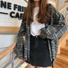 Buy Dute Plaid Shirt | YesStyle Story Settings, Summer Grunge, Baby Mode, Korean Fashion Trends, Indie Outfits, 가을 패션, Edgy Outfits, Mode Vintage, Korean Outfits