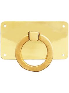 a brass plate with a ring on it