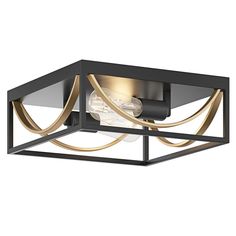 a black and gold ceiling light fixture