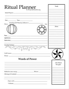 Day Planner Template, Witchcraft For Beginners, Wicca Witchcraft, Witch Books, Wiccan Spells, Spells Witchcraft