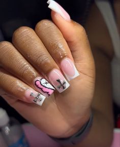 Acrylic Nail Set, Cute Acrylic Nail Designs, Her Nails, Dope Nail Designs, Simple Acrylic Nails, Short Square Acrylic Nails